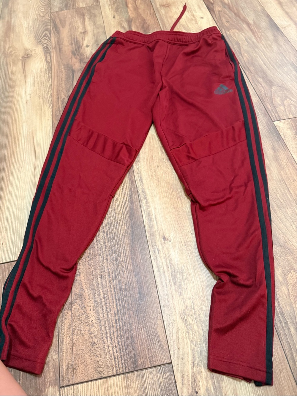 adidas soccer Red Jogger Sweatpants with Black Side Stripes